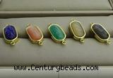 NGC5998 10*16mm oval mixed gemstone connectors wholesale
