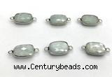 NGC7031 11*15mm faceted rectangle moonstone connectors