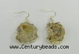 NGE101 20*25mm - 25*30mm freeform druzy agate gemstone earrings