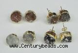 NGE106 12mm - 14mm freeform druzy agate gemstone earrings wholesale