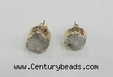 NGE114 12mm - 14mm freeform druzy quartz gemstone earrings