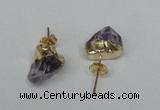 NGE12 8*12mm - 10*15mm faceted nuggets amethyst earrings wholesale