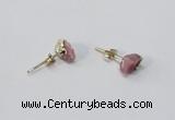 NGE149 4*6mm - 5*8mm freeform tourmaline gemstone earrings