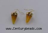 NGE156 11*20mm – 12*22mm cone agate gemstone earrings wholesale