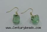 NGE175 8*10mm - 10*12mm nuggets fluorite earrings wholesale