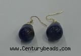 NGE237 15*20mm teardrop agate gemstone earrings wholesale