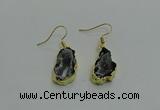 NGE263 13*18mm - 15*20mm freeform druzy agate earrings