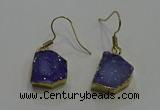 NGE322 10*14mm - 12*16mm freeform druzy agate gemstone earrings