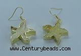 NGE389 20mm - 22mm starfish druzy agate earrings wholesale