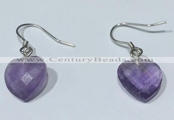 NGE431 10*10mm heart-shaped amethyst earrings wholesale