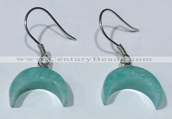 NGE433 10*14mm moon-shaped amazonite earrings wholesale