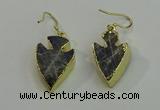 NGE5005 18*25mm - 20*30mm arrowhead labradorite earrings