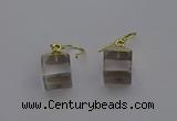 NGE5080 10*15mm cube white crystal gemstone earrings wholesale