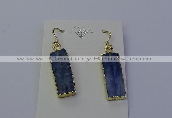 NGE5102 9*25mm rectangle blue kyanite earrings wholesale