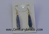 NGE5157 8*25mm flat teardrop blue kyanite earrings wholesale