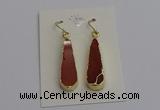 NGE5171 10*28mm - 10*30mm flat teardrop mookaite earrings