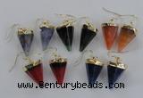 NGE66 14*20mm - 15*22mm cone agate gemstone earrings wholesale
