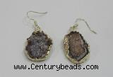 NGE80 18*25mm - 20*25mm freeform druzy agate gemstone earrings