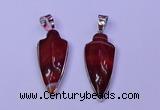 NGP2060 15*40mm - 18*45mm arrowhead striped agate pendants