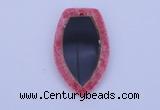 NGP211 30*50mm fashion dyed rhodochrosite & black stone pendant