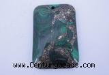 NGP256 31*47mm fashion malachite & pyrite gemstone pendants