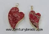 NGP2598 25*35mm - 35*45mm heart sea sediment jasper pendants