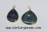 NGP2928 30*40mm - 35*40mm flat teardrop chrysocolla pendants