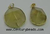 NGP3063 25*35mm – 35*45mm freeform lemon quartz pendants