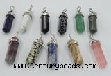 NGP5023 8*30mm sticks mixed gemstone pendants wholesale