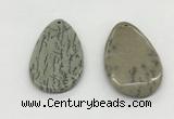 NGP5524 30*50mm - 35*55mm flat teardrop jasper pendants