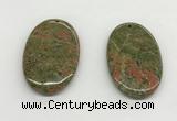 NGP5532 35*55mm oval unakite gemstone pendants wholesale