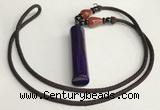 NGP5704 Agate tube pendant with nylon cord necklace