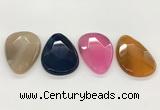 NGP5821 32*50mm faceted oval agate gemstone pendants wholesale