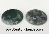 NGP5831 50mm flat round agate gemstone pendants wholesale