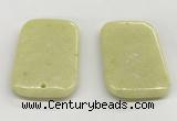 NGP5864 35*55mm rectangle lemon jade pendants wholesale