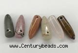 NGP5876 12*38mm cone mixed gemstone pendants wholesale