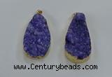 NGP8513 25*48mm - 27*52mm flat teardrop druzy agate pendants