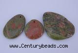 NGP939 5PCS 30-50mm*35-65mm freeform unakite gemstone pendants