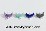 NGP9704 10*14mm moon-shaped  mixed gemstone pendants wholesale