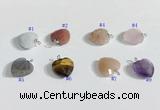 NGP9707 11mm faceted star-shaped  mixed gemstone pendants wholesale
