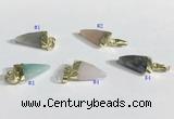 NGP9719 11*16mm arrowhead-shaped  mixed gemstone pendants wholesale