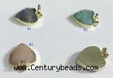 NGP9727 14mm heart-shaped  mixed gemstone pendants wholesale