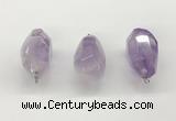 NGP9820 22*35mm - 25*40mm faceted nuggets lavender amethyst pendants