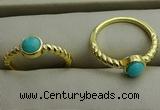 NGR1050 4mm coin synthetic turquoise rings wholesale