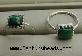 NGR1064 8*8mm square malachite gemstone rings wholesale