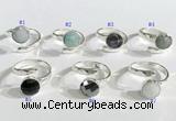 NGR1101 10mm faceted coin  mixed gemstone rings wholesale