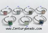 NGR1112 8mm square  mixed gemstone rings wholesale