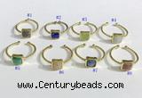 NGR1113 8mm square  mixed gemstone rings wholesale