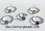 NGR1117 8mm coin  mixed gemstone rings wholesale