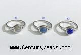 NGR1130 14*17mm flat round mixed gemstone rings wholesale